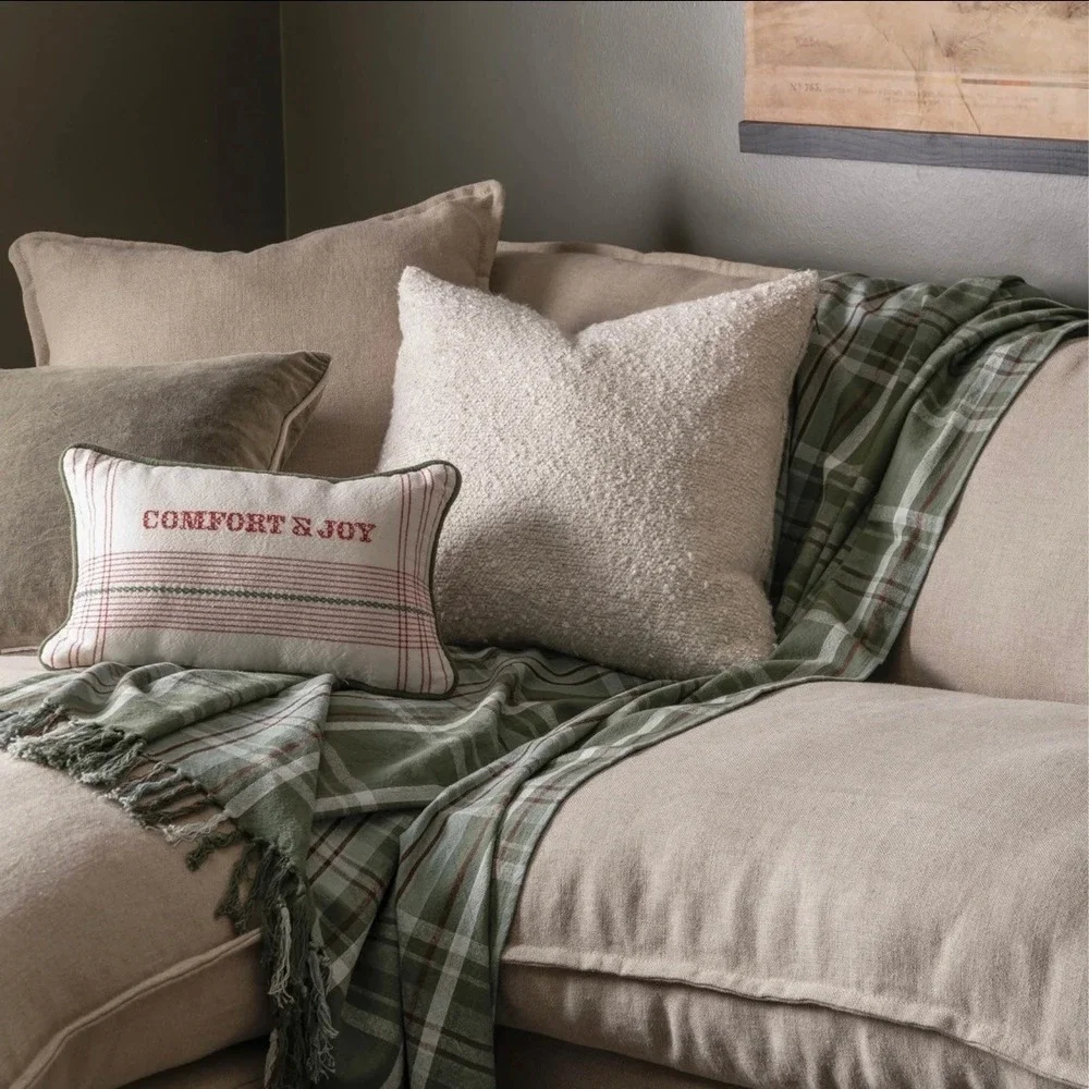 Comfort‎ & Joy Lumbar Pillow – Magnolia by Joanna Gaines, Red Plaid Christmas